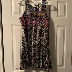 Multicolored Embellished Halter A-line Dress Judith March